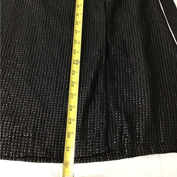 Something Navy Black Midi Slip Skirt Sequin Size Medium - Picture 11 of 12
